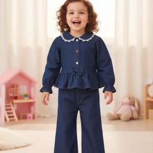 Little Blossom Denim Suit